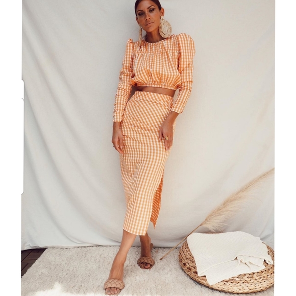 Zara Gingham plaid Skirt - Picture 1 of 16